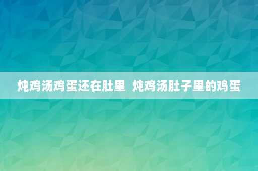 炖鸡汤鸡蛋还在肚里  炖鸡汤肚子里的鸡蛋