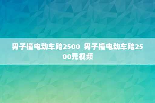 男子撞电动车赔2500  男子撞电动车赔2500元视频