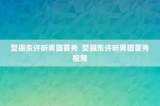 樊振东许昕男团首秀  樊振东许昕男团首秀视频