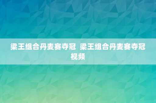 梁王组合丹麦赛夺冠  梁王组合丹麦赛夺冠视频