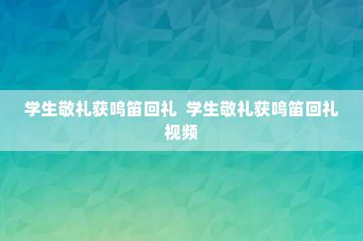 学生敬礼获鸣笛回礼  学生敬礼获鸣笛回礼视频