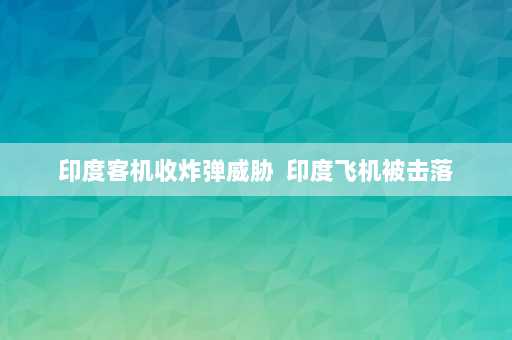 印度客机收炸弹威胁  印度飞机被击落