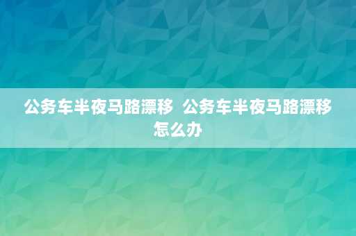 公务车半夜马路漂移  公务车半夜马路漂移怎么办