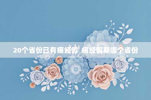 20个省份已有痛经假  痛经假期哪个省份