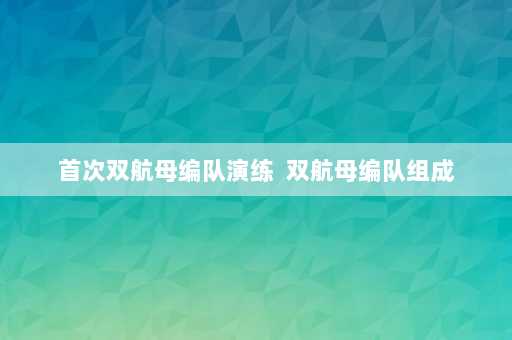 首次双航母编队演练  双航母编队组成