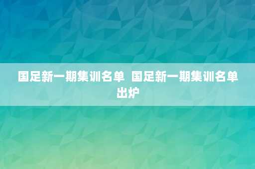 国足新一期集训名单  国足新一期集训名单出炉