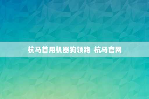 杭马首用机器狗领跑  杭马官网