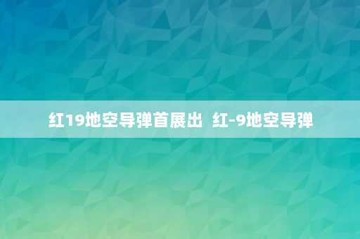 红19地空导弹首展出  红-9地空导弹