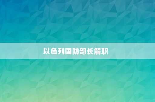 以色列国防部长解职  