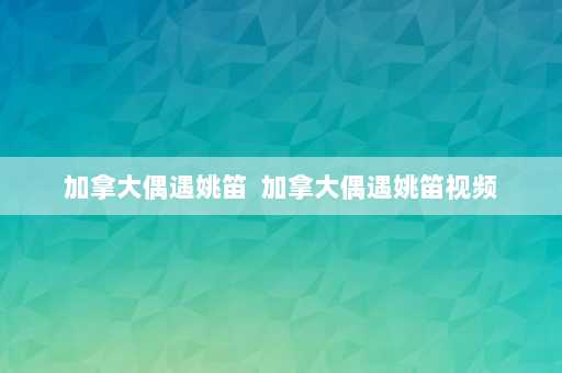 加拿大偶遇姚笛  加拿大偶遇姚笛视频