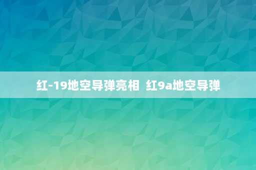 红-19地空导弹亮相  红9a地空导弹