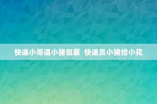 快递小哥遇小猪包裹  快递员小猪给小花