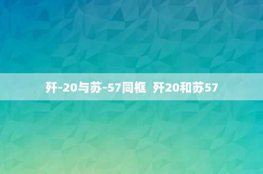 歼-20与苏-57同框  歼20和苏57