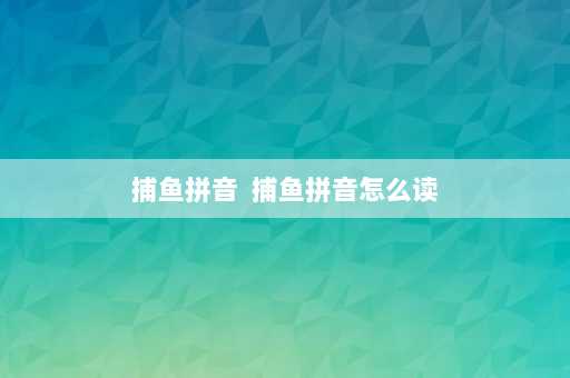 捕鱼拼音  捕鱼拼音怎么读