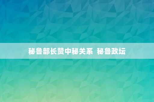 秘鲁部长赞中秘关系  秘鲁政坛