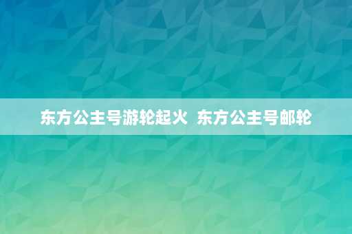 东方公主号游轮起火  东方公主号邮轮