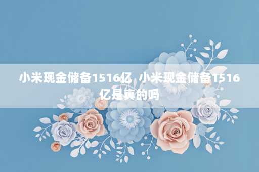 小米现金储备1516亿  小米现金储备1516亿是真的吗