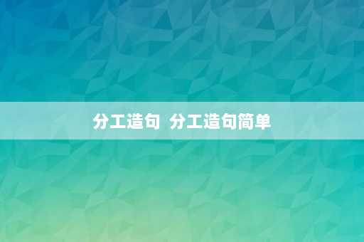 分工造句  分工造句简单