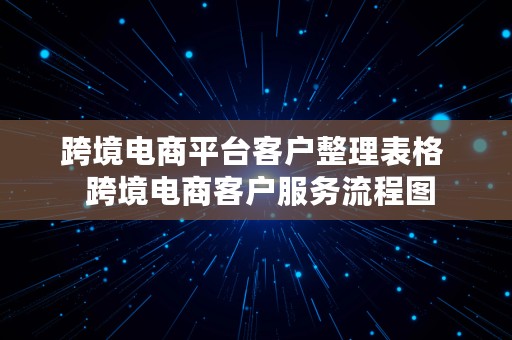 跨境电商平台客户整理表格  跨境电商客户服务流程图