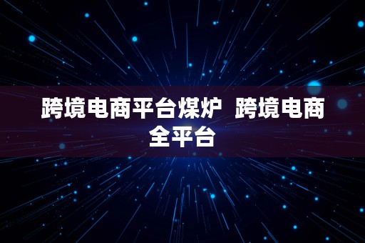 跨境电商平台煤炉  跨境电商全平台