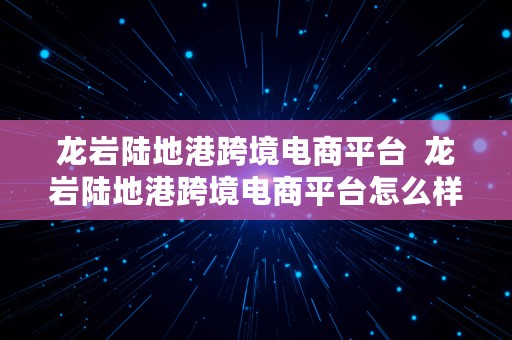 龙岩陆地港跨境电商平台  龙岩陆地港跨境电商平台怎么样