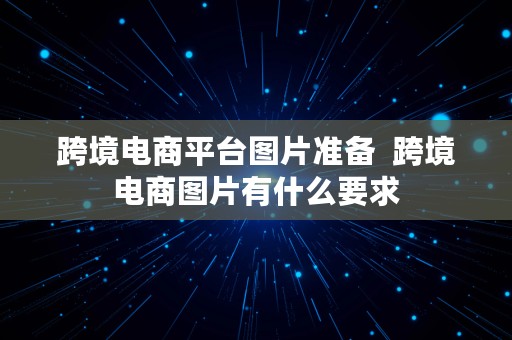 跨境电商平台图片准备  跨境电商图片有什么要求