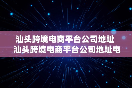 汕头跨境电商平台公司地址  汕头跨境电商平台公司地址电话