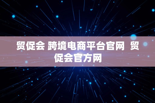 贸促会 跨境电商平台官网  贸促会官方网