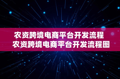 农资跨境电商平台开发流程  农资跨境电商平台开发流程图