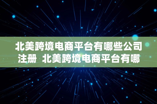 北美跨境电商平台有哪些公司注册  北美跨境电商平台有哪些公司注册的