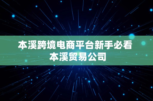 本溪跨境电商平台新手必看  本溪贸易公司