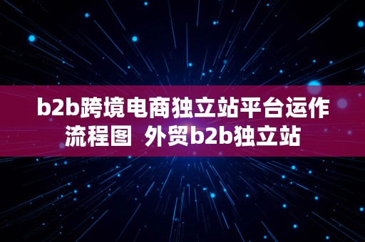 b2b跨境电商独立站平台运作流程图  外贸b2b独立站