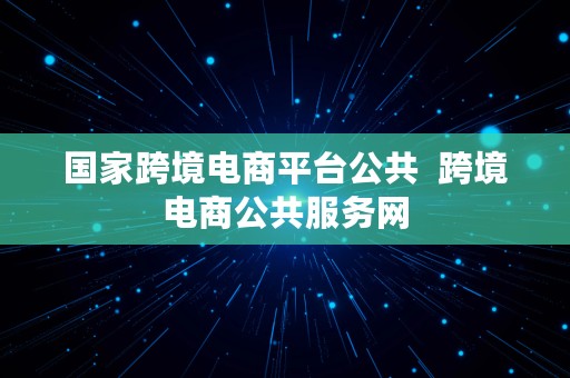 国家跨境电商平台公共  跨境电商公共服务网