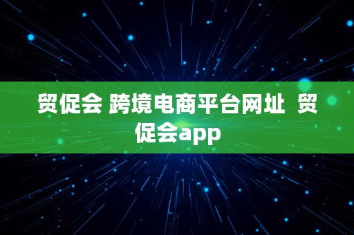 贸促会 跨境电商平台网址  贸促会app