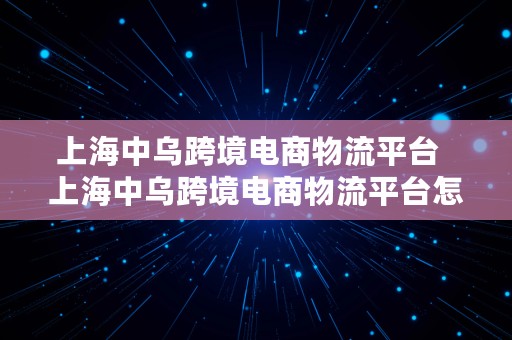 上海中乌跨境电商物流平台  上海中乌跨境电商物流平台怎么样