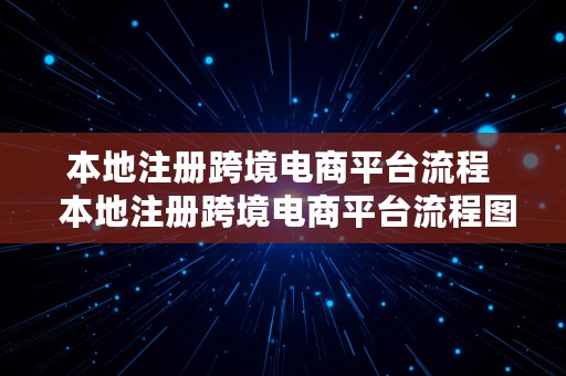 本地注册跨境电商平台流程  本地注册跨境电商平台流程图