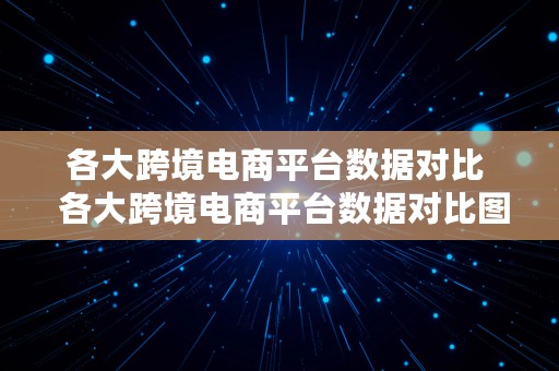 各大跨境电商平台数据对比  各大跨境电商平台数据对比图