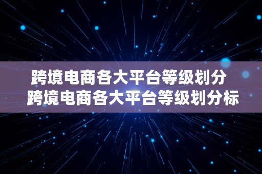 跨境电商各大平台等级划分  跨境电商各大平台等级划分标准