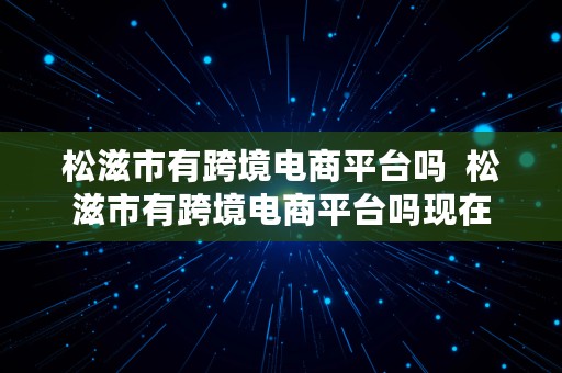 松滋市有跨境电商平台吗  松滋市有跨境电商平台吗现在