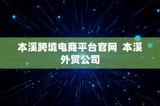 本溪跨境电商平台官网  本溪外贸公司