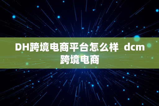 DH跨境电商平台怎么样  dcm跨境电商