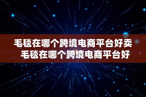 毛毯在哪个跨境电商平台好卖  毛毯在哪个跨境电商平台好卖呢