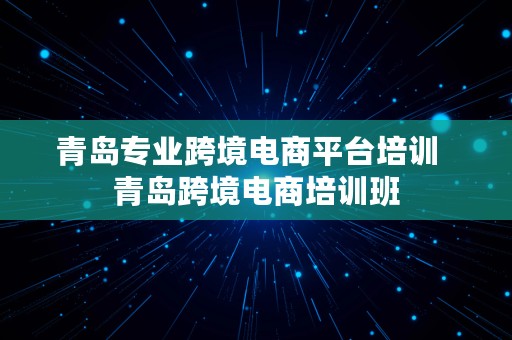 青岛专业跨境电商平台培训  青岛跨境电商培训班