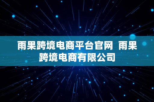 雨果跨境电商平台官网  雨果跨境电商有限公司