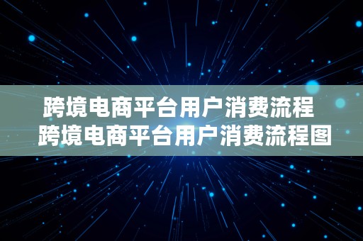 跨境电商平台用户消费流程  跨境电商平台用户消费流程图