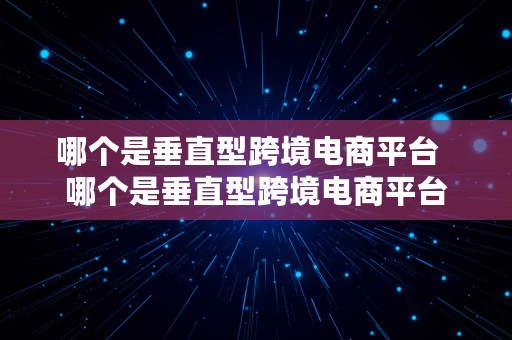 哪个是垂直型跨境电商平台  哪个是垂直型跨境电商平台