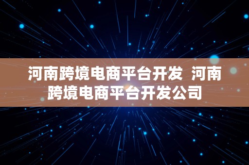 河南跨境电商平台开发  河南跨境电商平台开发公司