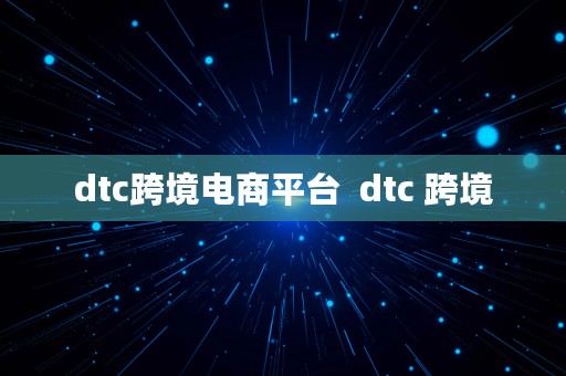 dtc跨境电商平台  dtc 跨境