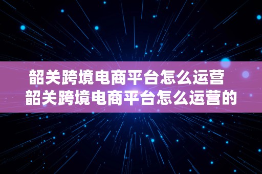 韶关跨境电商平台怎么运营  韶关跨境电商平台怎么运营的