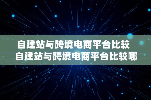 自建站与跨境电商平台比较  自建站与跨境电商平台比较哪个好